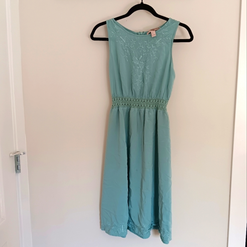 Embroidered Seafoam Green Dress